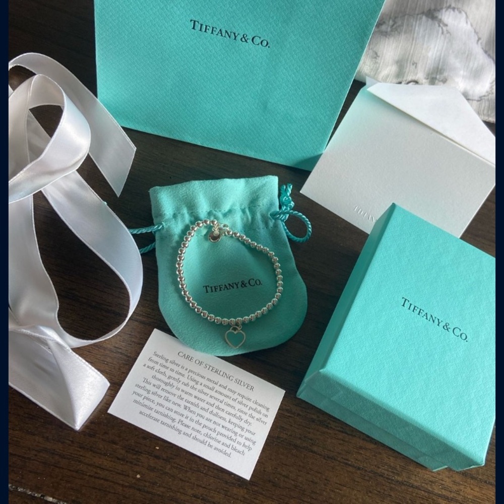 Tiffany & Co. Silver Bracelet with Heart Charm